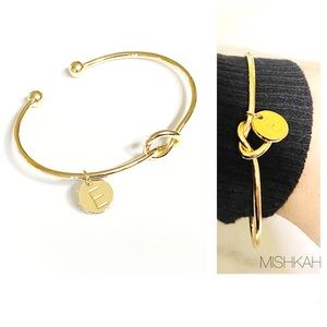 Just In🎉Gold Initial Letter Knot Bangle Bracelet